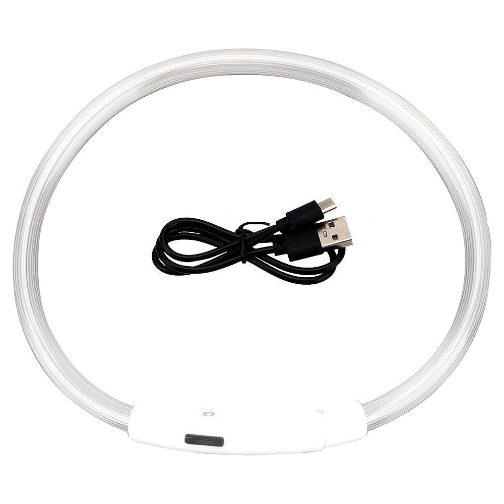 Usb Rechargeable Glow-In-The-Dark Pet Collar With Three Flashing Modes